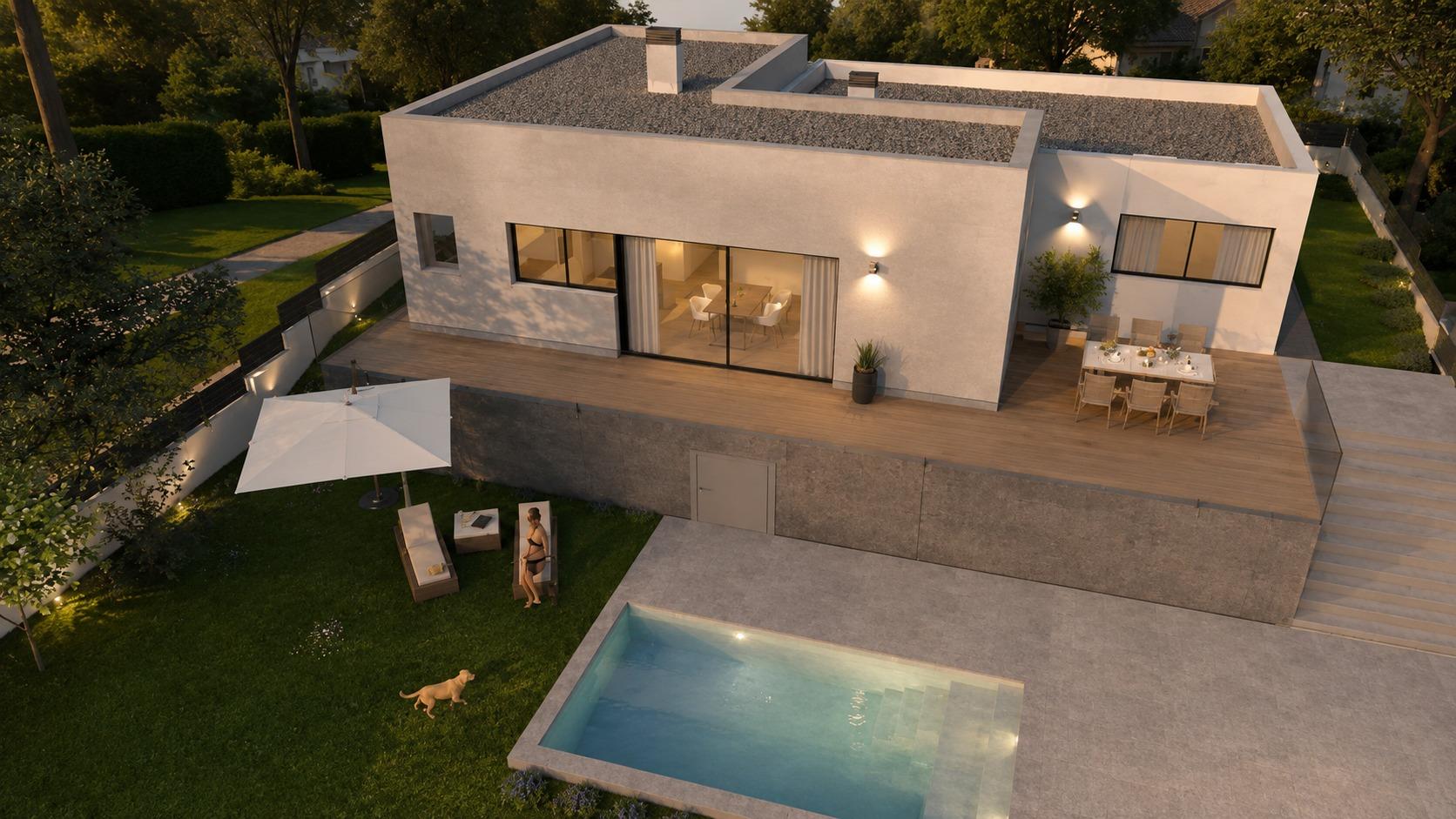 Foto 4 de Casa unifamiliar d'obra nova amb habitatge en una sola planta i piscina, lliurament a l'octubre de 2026 a Santa Eulàlia de Ronçana.
